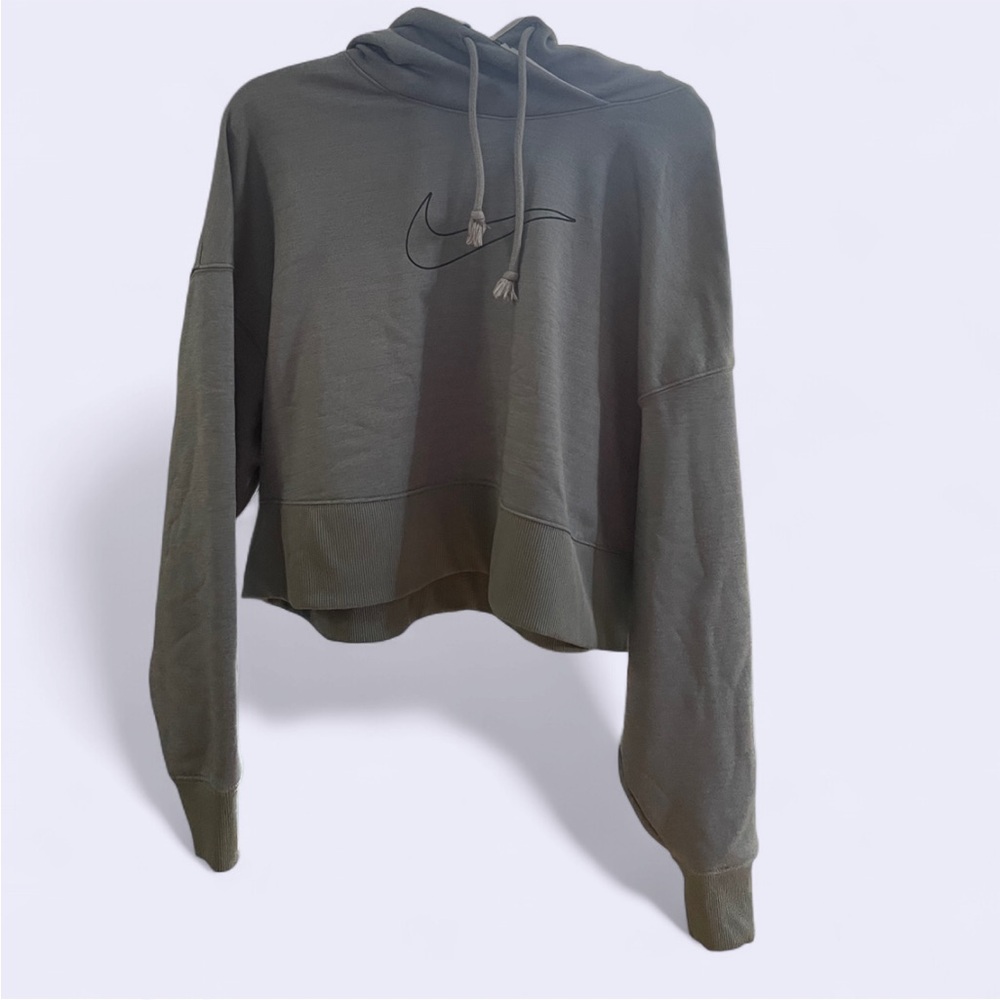 Nike Women's Grey Cropped Hoodie